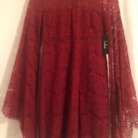 Mini Red Lace all occasion Dress - Picture 3 of 4